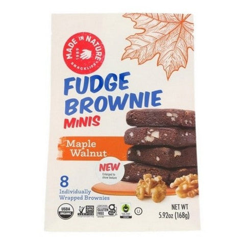 Made In Nature, Fudge Brownie Minis Organic Maple Walnut, 5.92 Oz (Case Of 6) Made In Nature