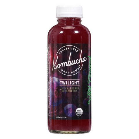 Valley Isle Kombucha, Twilight Huckleberry Plus Elderberry, 16 Oz (Case Of 6)