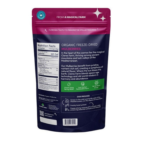 Claros Farm, Organic Freeze Dried Mulberries, 1.06 Oz (Case Of 10)