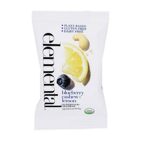 Elemental, Blueberry Cashew And Lemon Seed Bar, 1.8 Oz (Case Of 12) Elemental