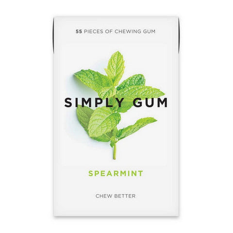 Simplygum, Spearmint Gum, 55 Count (Case Of 6) Simplygum