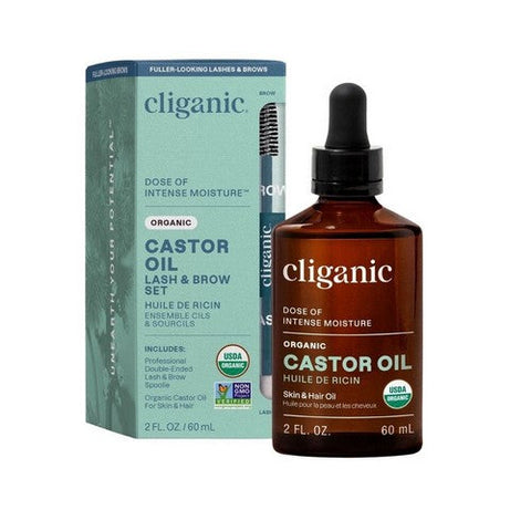 Cliganic, Dose of Intense Moisture Organic Castor Oil Lash And Brow Set, 2 Oz Cliganic