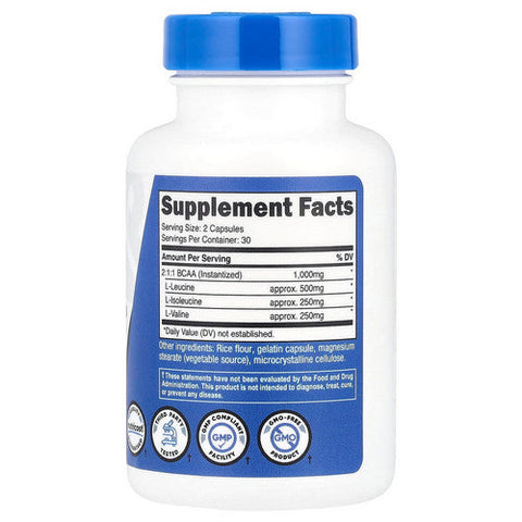 Nutricost, BCAA Capsules, 500 Mg, 60 Count
