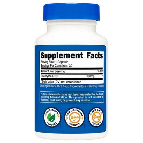 Nutricost, CoQ10 Capsules, 100 Mg, 30 Count