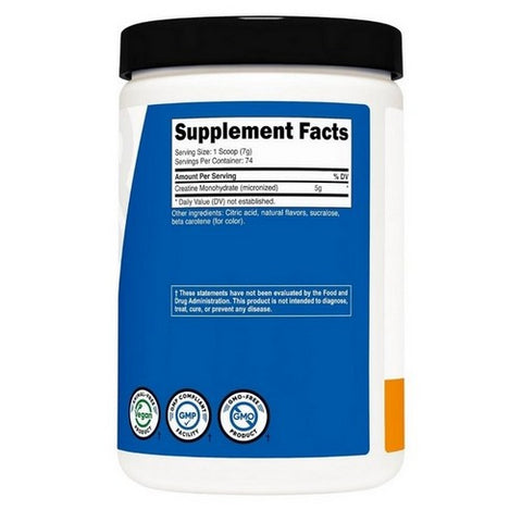 Nutricost, Performance Creatine Monohydrate Mandarin Orange, 500 Grams Nutricost