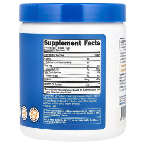Nutricost, C8 MCT Oil Powder, .5 Lb