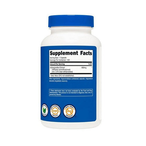 Nutricost, Ashwagandha Root Extract, 600 Mg, 120 Count