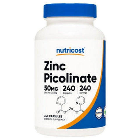 Nutricost, Zinc Picolinate Capsules, 50 Mg, 240 Count