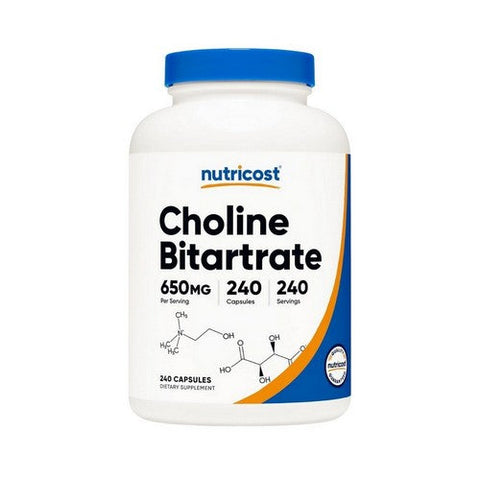 Nutricost, Choline Bitartrate Capsules, 650 Mg, 240 Count