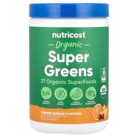 Nutricost, Super Greens Powder Orange Sunrise Organic, 30 Serving Nutricost