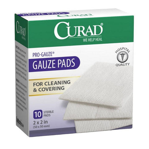 ضمادات شاش Curad Pro، مقاس 2 × 2 بوصة، 10 قطع