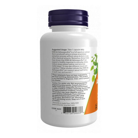 Now Foods, KSM-66 Ashwagandha, 90 Veg Caps Now Foods
