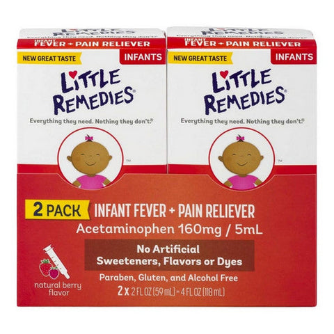 Little Remedies, Infant Fever And Pain Reliever Natural Berry Flavor, 2 Oz Little Remedies