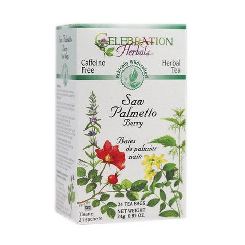 Celebration Herbals, Saw Palmetto Tea Wildcrafted, 24 Bags Celebration Herbals