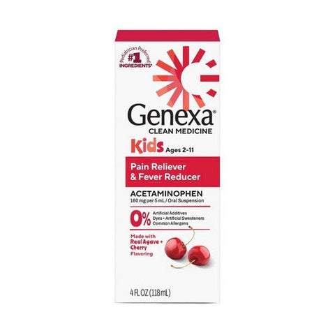 Genexa, Kids Pain And Fever Acetaminophen Liquid Ages 2-11 Cherry, 4 Oz Genexa