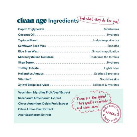Clean Age, AHA Solid Deodorant For Teens Cedar And Sea Salt, 2.25 Oz