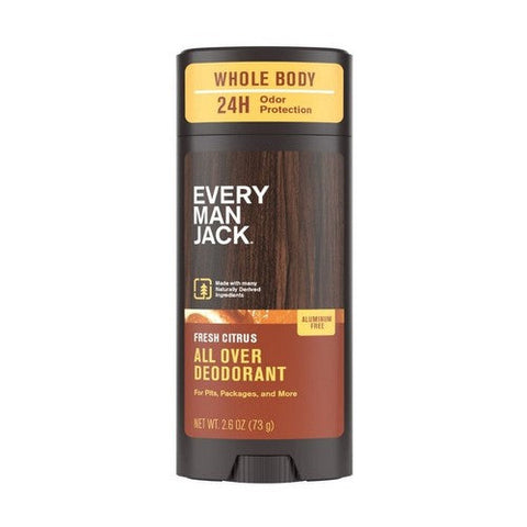 Every Man Jack, All Over Solid Deodorant Fresh Citrus, 2.6 Oz Every Man Jack