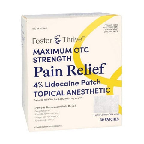 Foster And Thrive, Lidocaine Pain Relief Patch, 30 Each Foster And Thrive