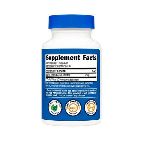 Nutricost, Boron Capsules, 5 Mg, 30 Caps Nutricost