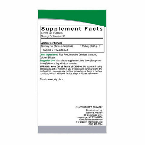 Nature's Answer, Slippery Elm Bark, 1050 Mg, 90 Veg Caps Nature's Answer