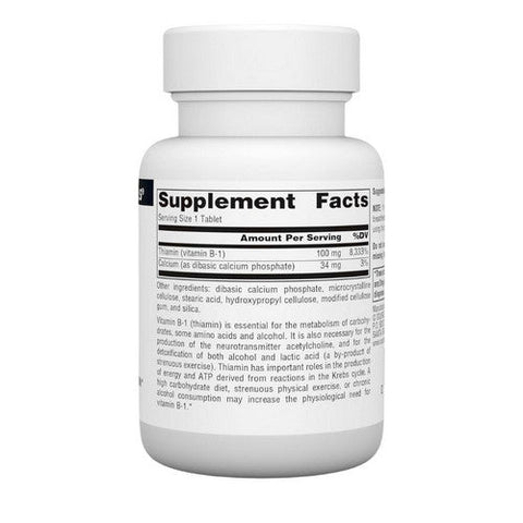 Source Naturals, Vitamin B-1, 100 mg, 100 Tabs