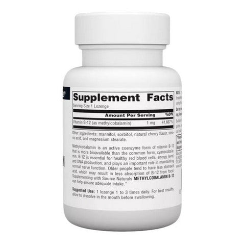 Source Naturals, MethylCobalamin, 1 mg, 60 Tabs