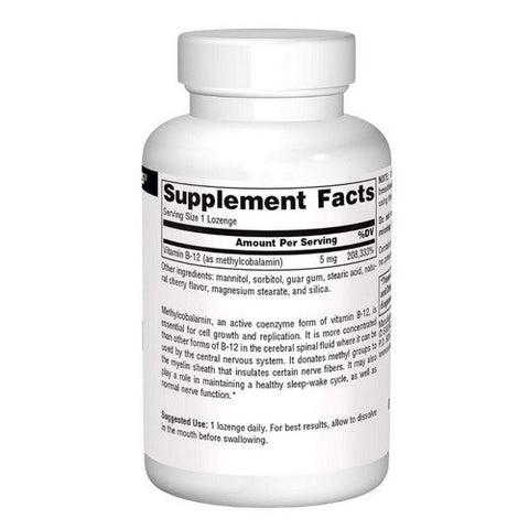 Source Naturals, MethylCobalamin Cherry, 5 mg, 30 Tabs