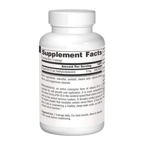 Source Naturals, MethylCobalamin Cherry, 5 mg, 60 Tabs