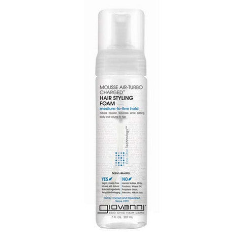 Giovanni Cosmetics, Natural Mousse Air-Turbo Charged Hair Styling Foam, 7OZ
