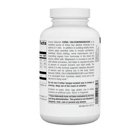 Source Naturals, Coral Calcium, W/magnesium Capsules 180 Caps Source Naturals