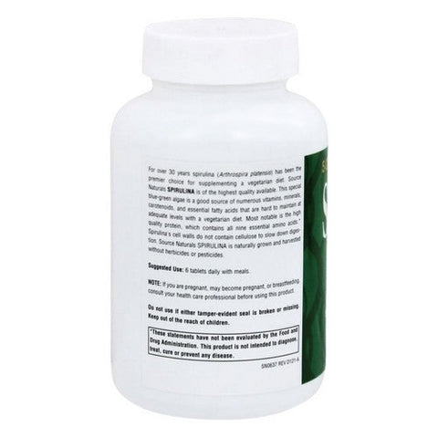 Source Naturals, Spirulina, 500 MG, 100 Tabs Source Naturals