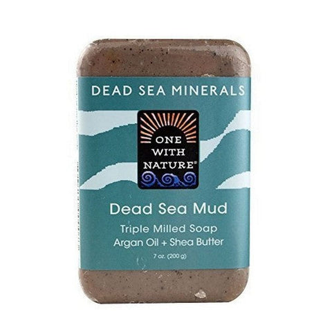 One with Nature, Dead Sea Mineral Bar Soap Dead Sea Mud, DEAD SEA MUD, 7 OZ