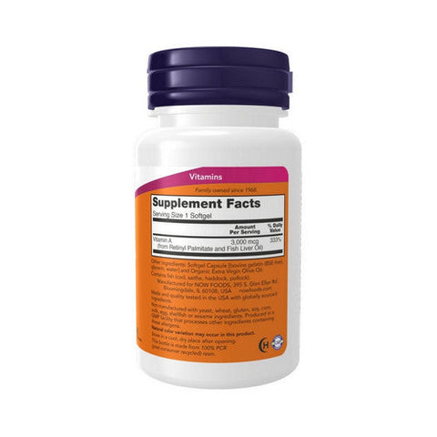 Now Foods, Vitamin A, 100 Sgels