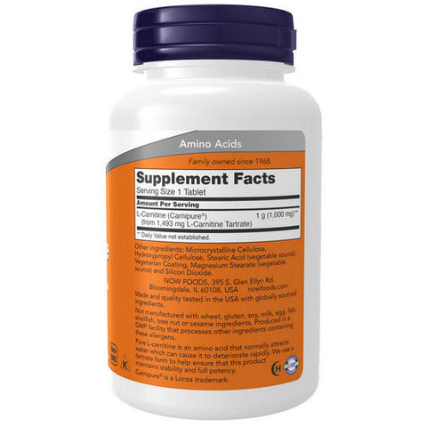 Now Foods, L-Carnitine, 1000 mg, 50 Tabs Now Foods