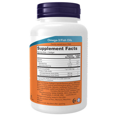 Now Foods, Molecularly Distilled Omega-3, 90 Sgels Now Foods
