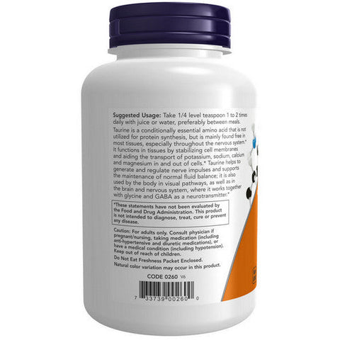 Now Foods, Taurine Pure Powder, 8 OZ Now Foods