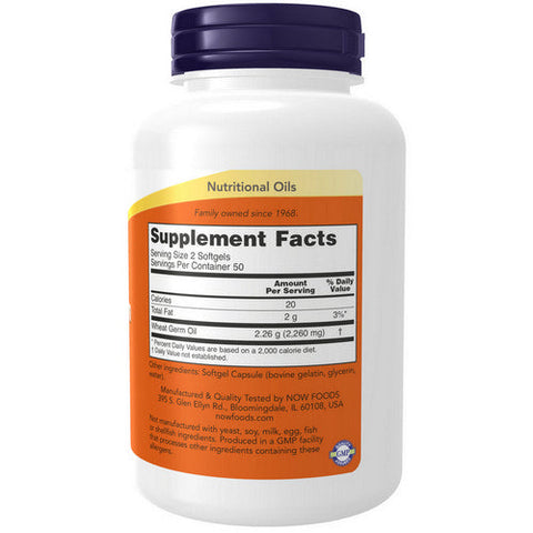 Now Foods, Wheat Germ Oil, 100 Softgels