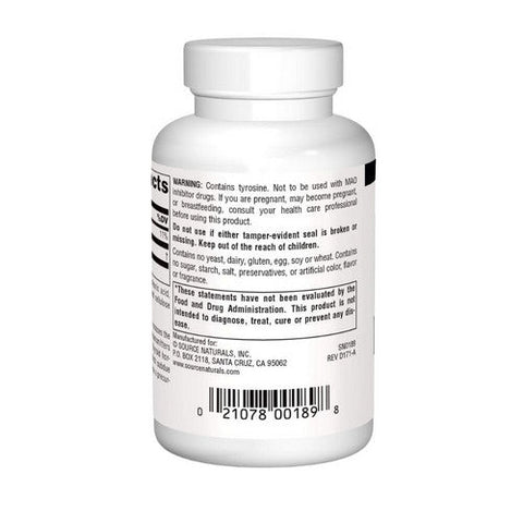 Source Naturals, L-Tyrosine, 500 MG, 50 Tabs Source Naturals