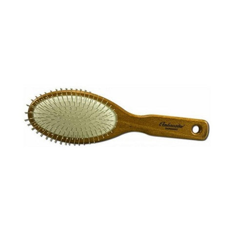 Fuchs Brushes, Ambassador Hairbrushes Large Oval Wooden Brush with Steel Pins, 1 Unit