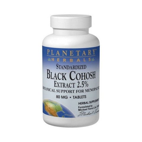 Planetary Herbals, Black Cohosh Extract 2.5% Standardized, 80 Mg, 90 Tabs Planetary Herbals