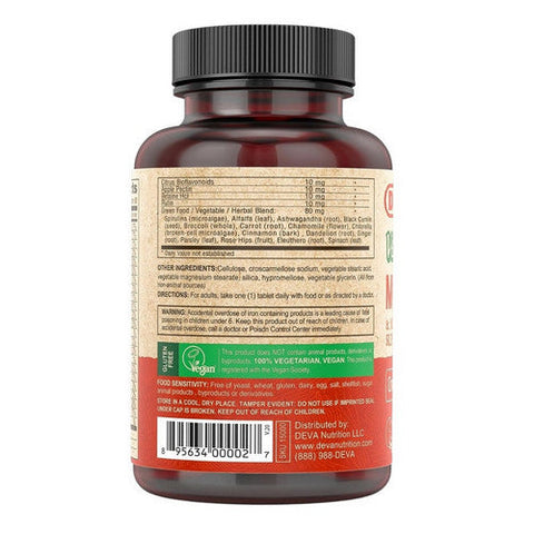 Deva Vegan Vitamins, Vegan Multivitamin And Mineral Supplement, 90 Tab Deva Vegan Vitamins