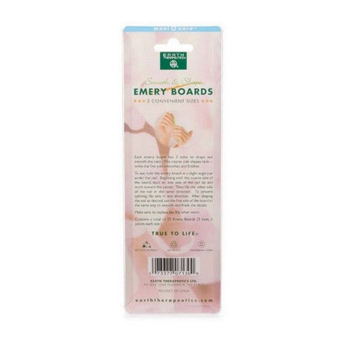Earth Therapeutics, Assorted Emery Boards, 15 Count