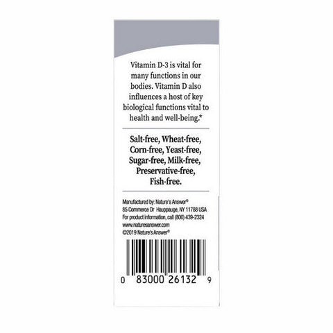 Nature's Answer, Vitamin D-3 Drops In Extra Virgin Olive Oil, 100 Mcg, 0.5 Oz Nature's Answer