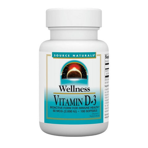 Source Naturals, فيتامين د-3 للصحة، 2000 وحدة دولية، 100 كبسولة هلامية