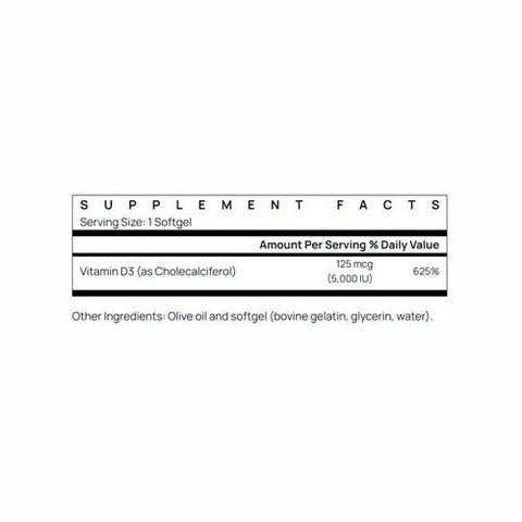Jarrow Formulas, Vitamin D3, 5000 Iu, 100 Softgels