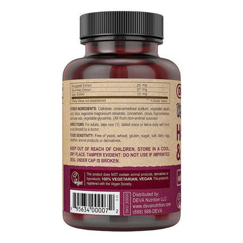 Deva Vegan Vitamins, Vegan Hair-Nails-Skin Support, 90 tabs Deva Vegan Vitamins
