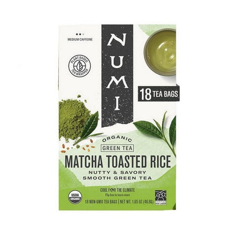 Numi Tea, Matcha Toasted Rice Medium Caffeine, 18 Bags