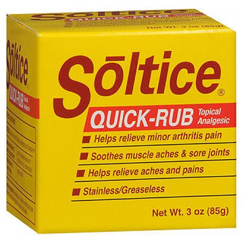 Soltice, Quick Rub Topical Analgesic, 3 oz Soltice