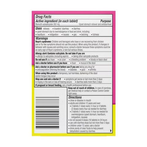 Pepto-Bismol, Bismuth Subsalicylate Chewable Tablets, 30 Count Pepto-Bismol