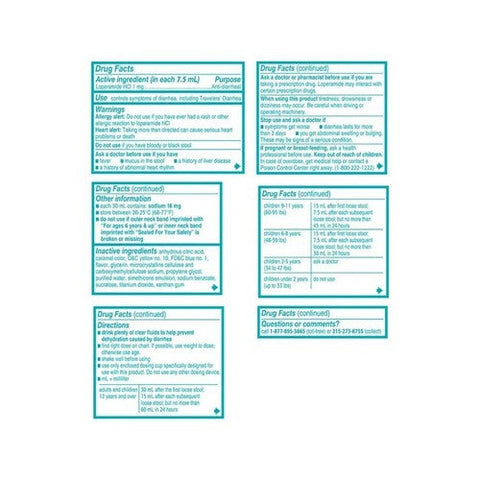 Imodium, A-D Ages 6 And Up Loperamide Hcl Anti-Diarrheal Oral Solution Mint, 1 Mg, 4 Oz Imodium